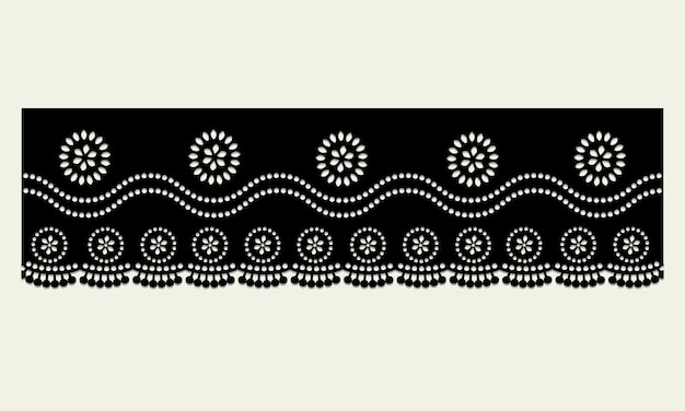 Vector de diseño de ajuste de ojal de algodón de encaje vintage negro
