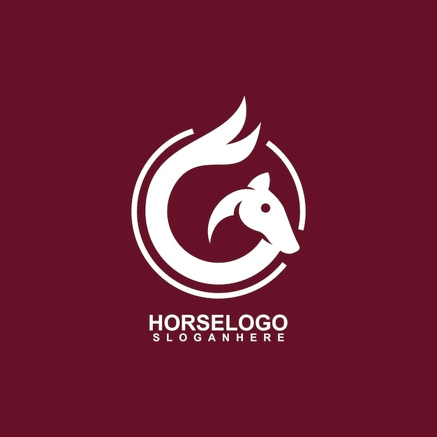 Vector de diseño animal de logotipo de caballo