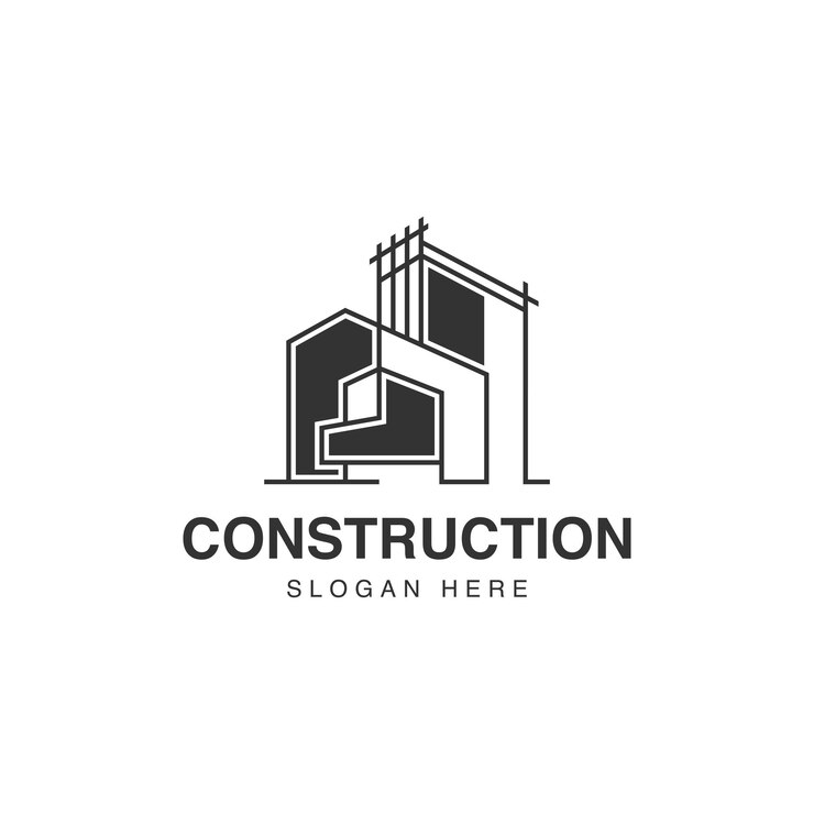 Vector vector de diseño arquitectónico y construcción de logotipo de casa de arquitecto