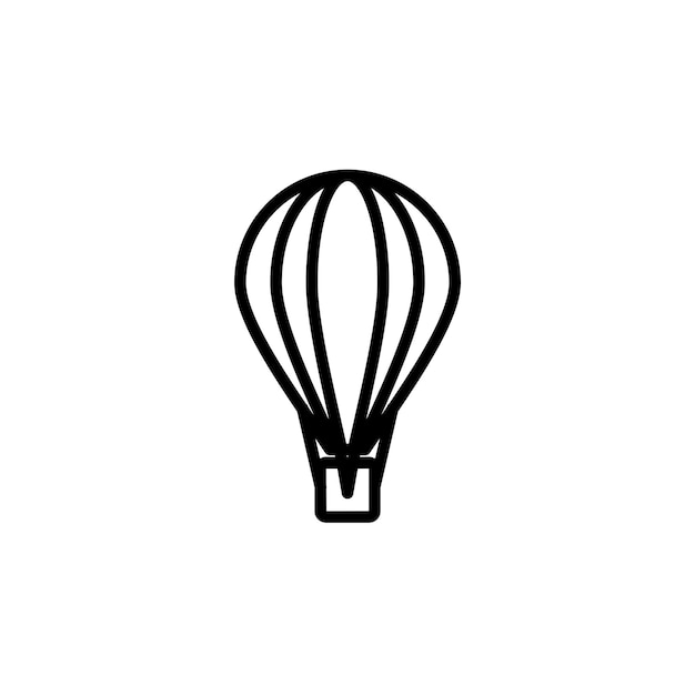 vector de diseño de arte de línea de globo de aire caliente