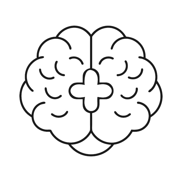 El vector de diseño de arte de línea única del cerebro humano y el vector de arte del cerebro moderno