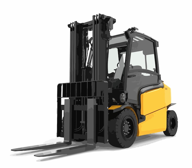 Vector de diseño artístico de carretillas elevadoras de horquilla Servicios de plantillas de almacén Almacenamiento de almacenamiento clasificación carga