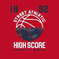 Vector vector de diseño de baloncesto de street athletic high score slam dunk pint guard