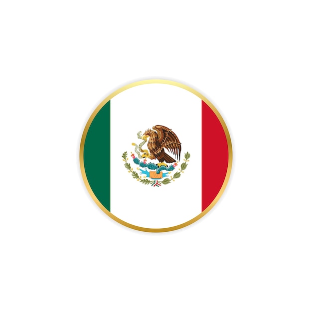 Vector de diseño de la bandera del botón de México