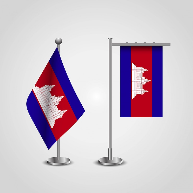 Vector vector de diseño de bandera de camboya