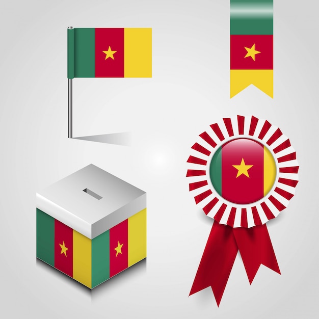 Vector de diseño de bandera de camerún