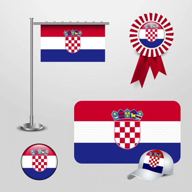 Vector de diseño de bandera de Croacia