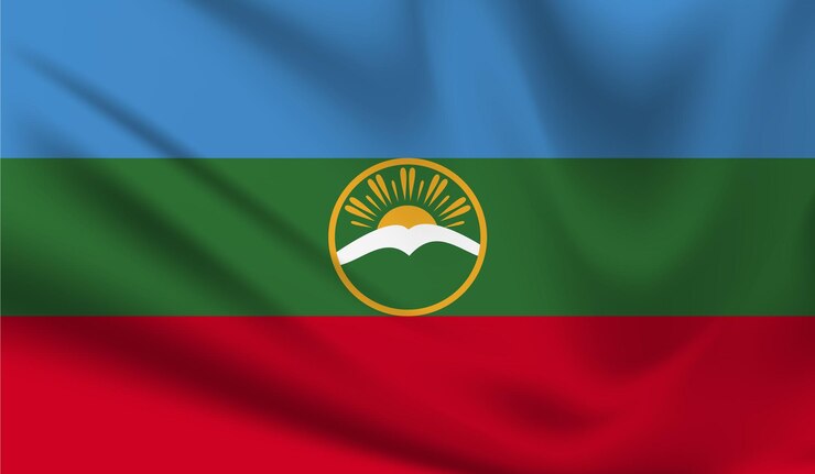 Vector vector de diseño de bandera de karachay cherkesia eps