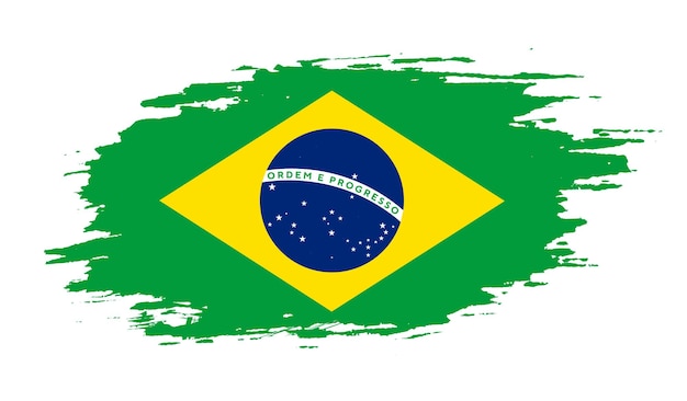 Vector de diseño de bandera de textura grunge de Brasil abstracto