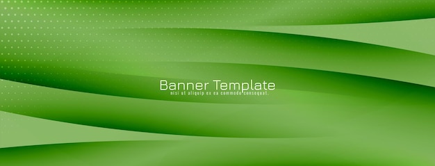 Vector de diseño de banner elegante de estilo de onda de color verde abstracto