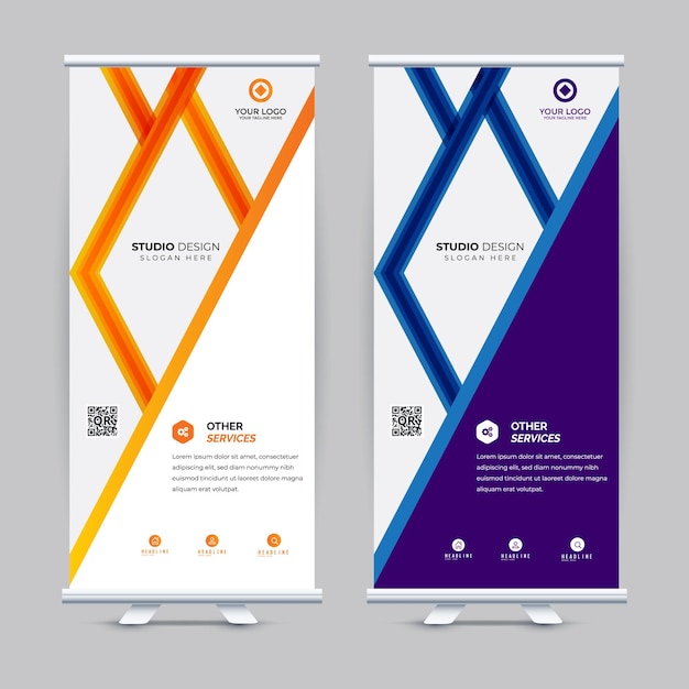 vector de diseño de banner enrollable profesional corporativo y de negocios