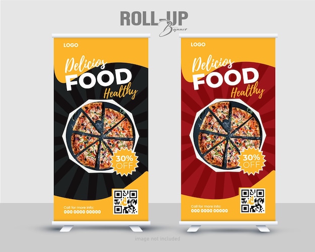 Vector de diseño de banner enrollable