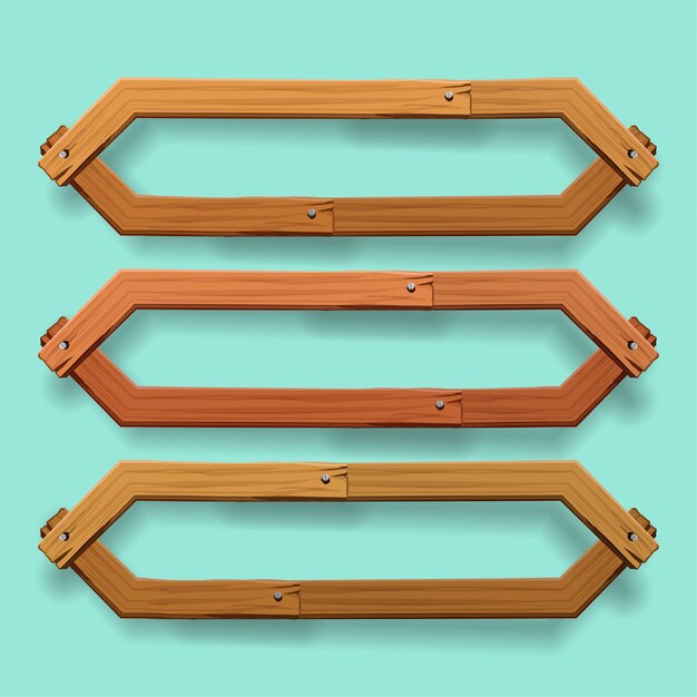 Vector de diseño de banner de madera