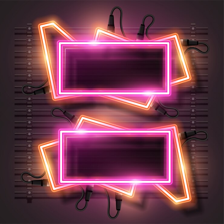 Vector vector de diseño de banner de neón.