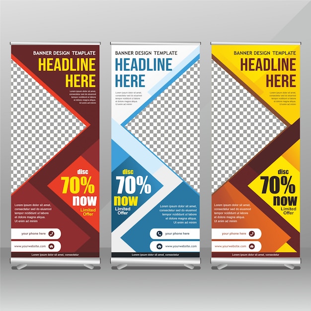 Vector de diseño de banner de rollup