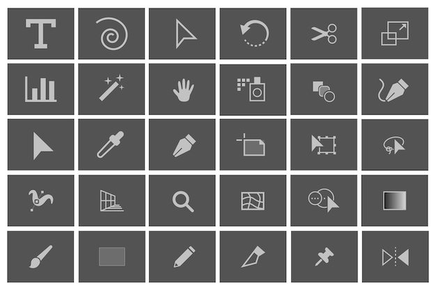 Vector de diseño de la barra de herramientas de la aplicación conjunto de iconos de vector