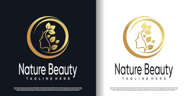 Vector de diseño de belleza natural con vector premium de concepto creativo