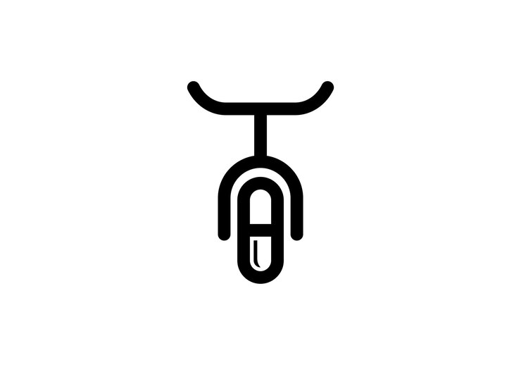 Vector vector de diseño de bicicleta simple con logotipo de píldora