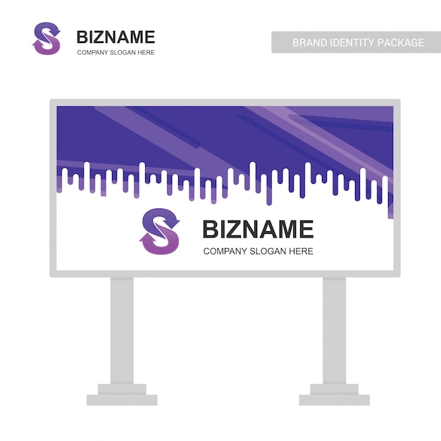 Vector de diseño de billboard con s logo
