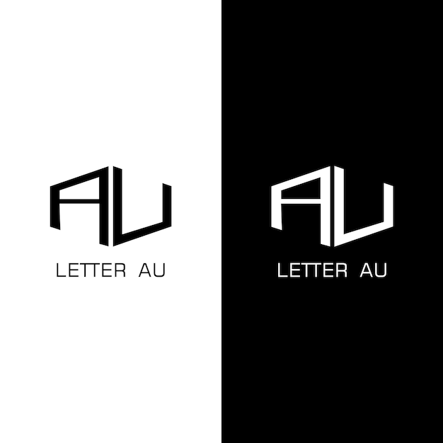 Vector vector de diseño en blanco y negro con logotipo de letra