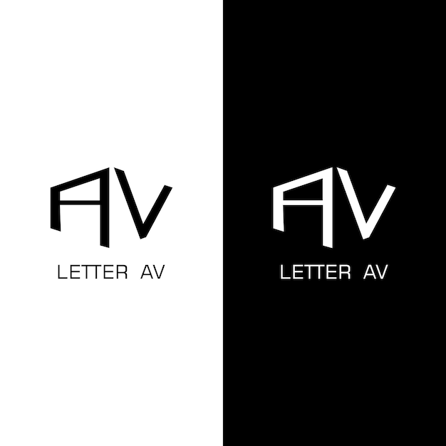 Vector de diseño en blanco y negro con logotipo de letra