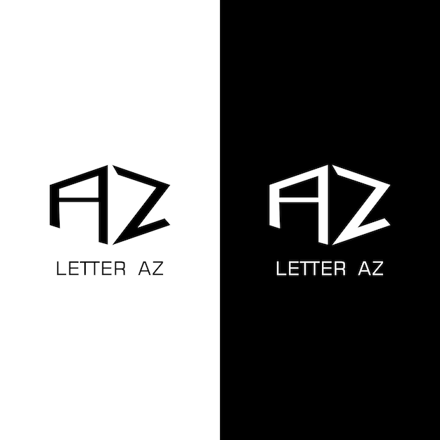 Vector vector de diseño en blanco y negro con logotipo de letra