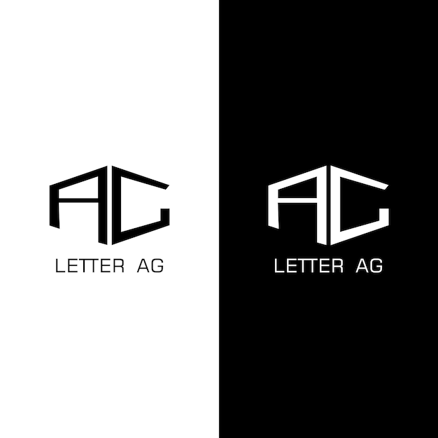 Vector vector de diseño en blanco y negro con logotipo de letra