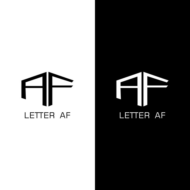 Vector de diseño en blanco y negro con logotipo de letra