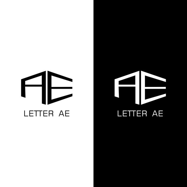 Vector vector de diseño en blanco y negro con logotipo de letra