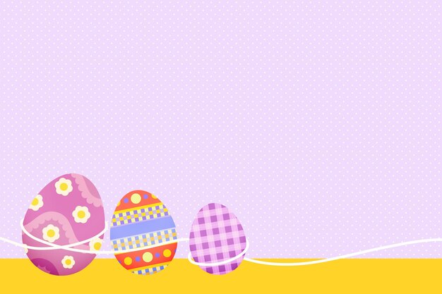 Vector de diseño de borde de huevo colorido de fondo rosa de Pascua