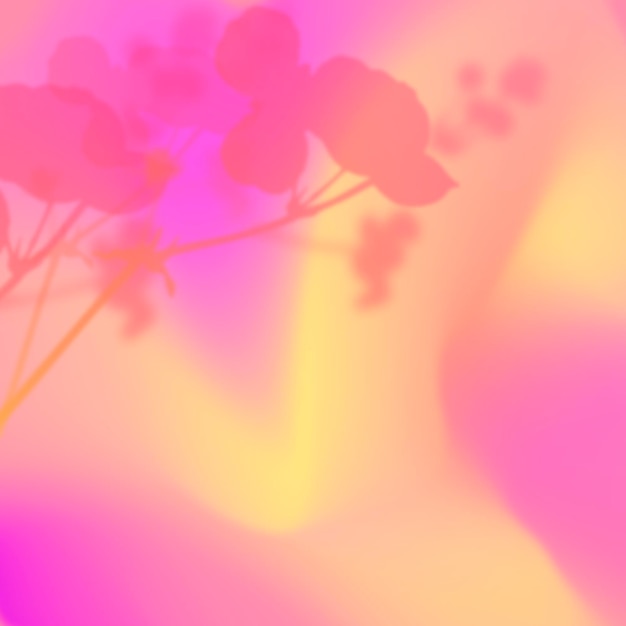 Vector de diseño de bordes florales de fondo de gradiente rosa