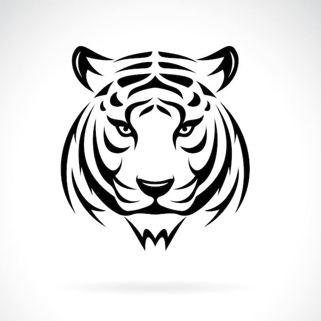 Vector de un diseño de cabeza de tigre sobre fondo blanco Ilustración vectorial en capas fácil de editar Animales salvajes