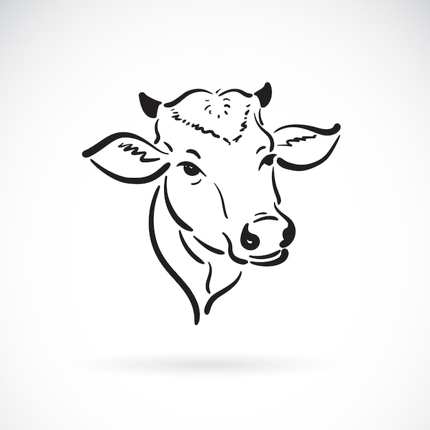 Vector vector de un diseño de cabeza de vaca sobre fondo blanco logotipos o iconos de vacas de animales de granja ilustración vectorial en capas editable fácil