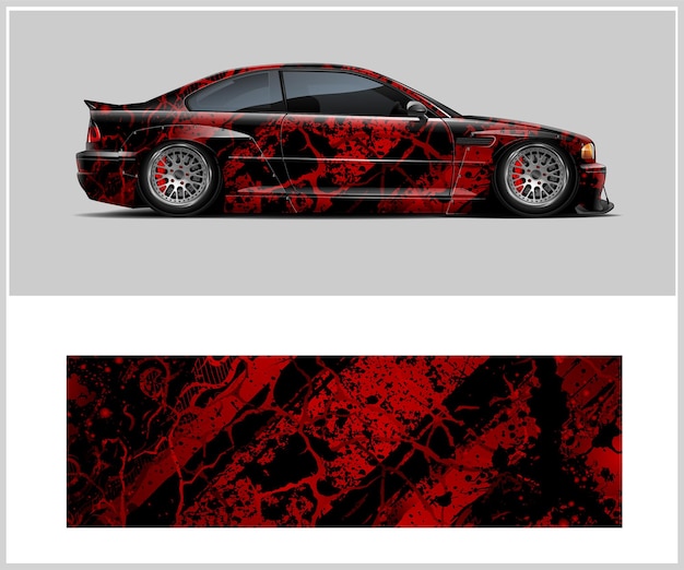 Vector de diseño de calcomanía de envoltura de coche, camión y furgoneta de carga