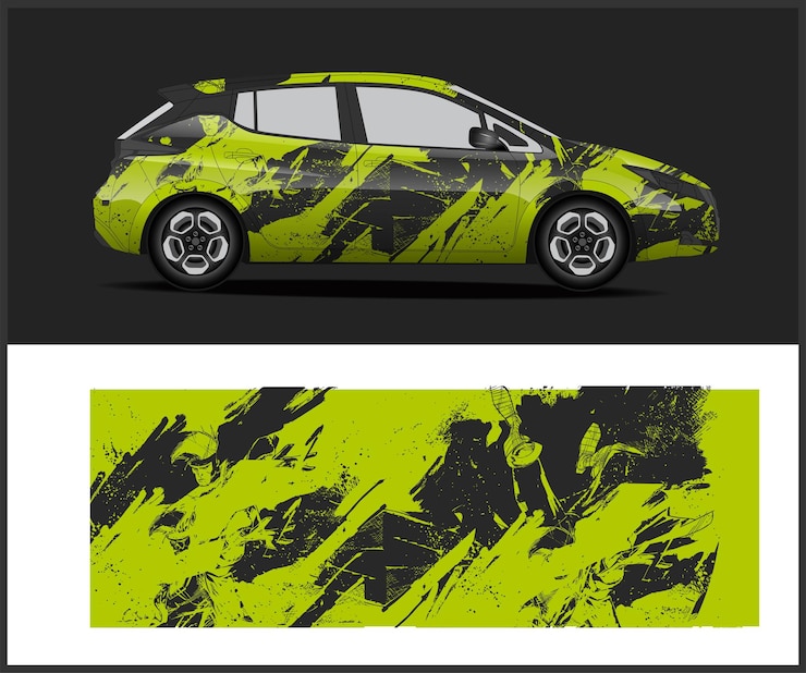 Vector vector de diseño de calcomanías de automóviles carreras de rayas abstractas gráficas