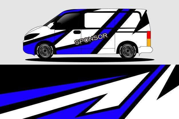 Vector de diseño de calcomanías de automóviles Diseños de kit de fondo de carreras de rayas abstractas gráficas para vehículos de envoltura