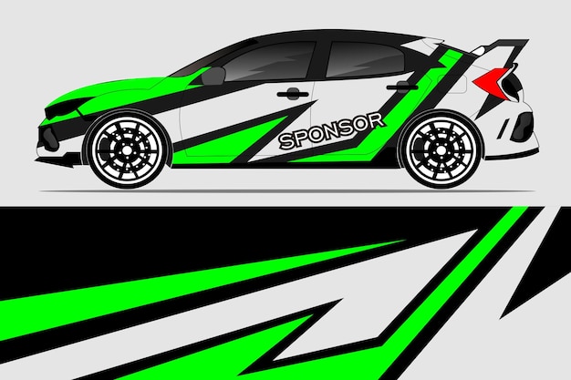 Vector de diseño de calcomanías de automóviles Diseños de kit de fondo de carreras de rayas abstractas gráficas para vehículos de envoltura