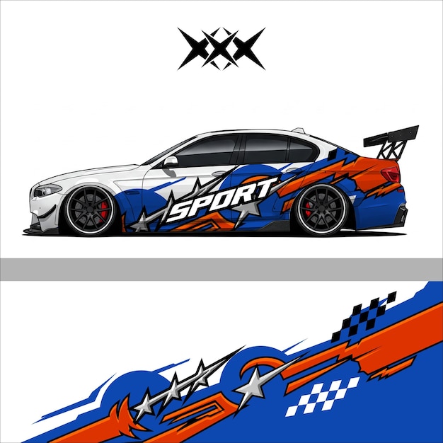 Vector de diseño de calcomanías de envoltura de automóviles