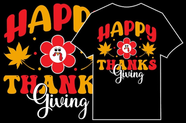 Vector de diseño de camiseta de acción de gracias. Feliz día de acción de gracias