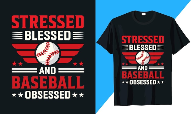 Vector vector de diseño de camiseta de béisbol con elementos de béisbol y tipografía