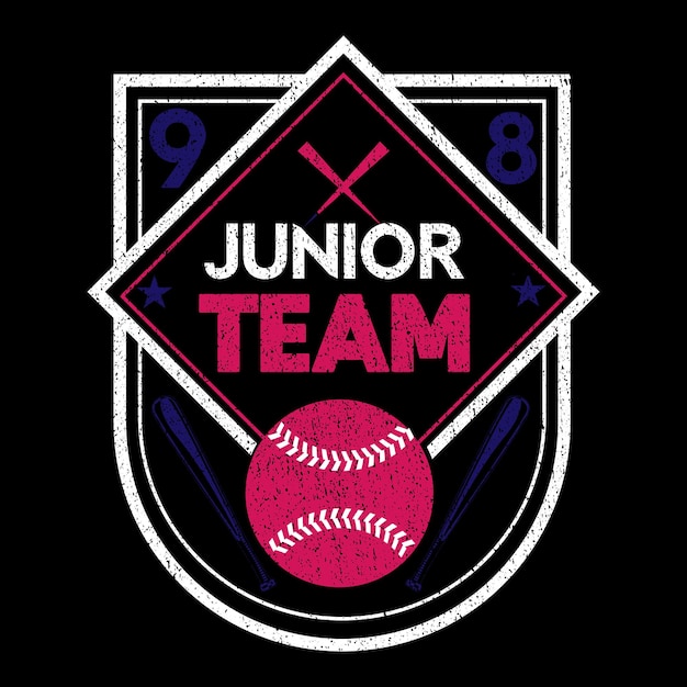 Vector de diseño de camiseta de béisbol de equipo junior para su negocio y moda
