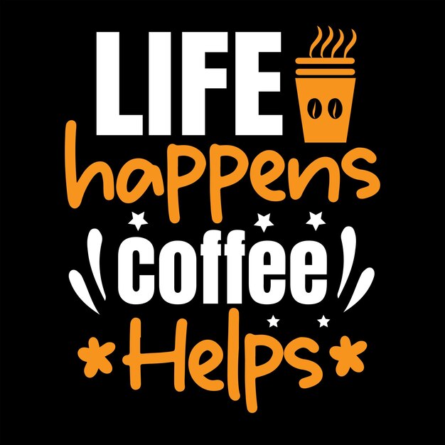 vector de diseño de camiseta de café