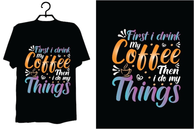 vector de diseño de camiseta de café