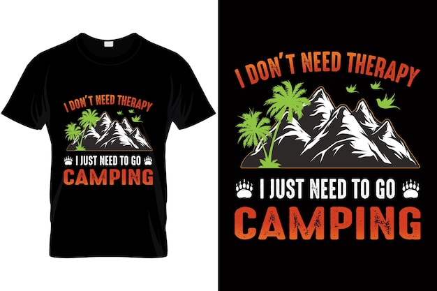 Vector de diseño de camiseta de camping Vector de senderismo mejor para camiseta almohada taza pegatina y otra impresión