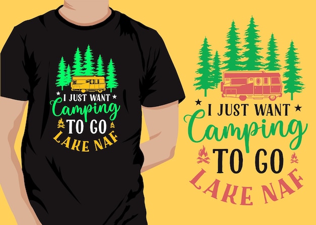 Vector de diseño de camiseta de camping