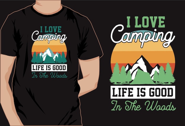 Vector de diseño de camiseta de camping