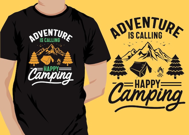 Vector vector de diseño de camiseta de camping