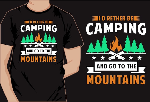 Vector de diseño de camiseta de camping