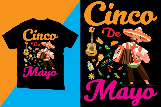 Vector vector de diseño de camiseta cinco de mayo para imprimir