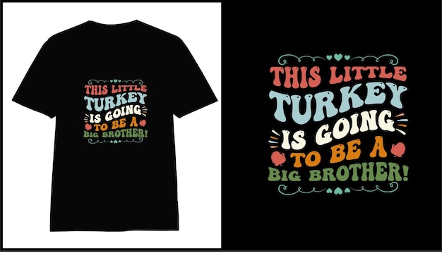 Vector de diseño de camiseta colorida de acción de gracias para imprimir bajo demanda